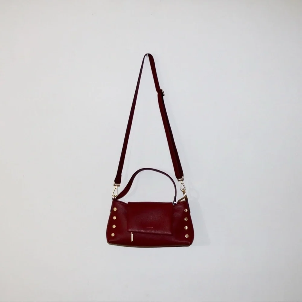 Hammitt Brushed Gold Pebble Leather VIP Satchel in Pomodoro Red - Picture 3 of 15